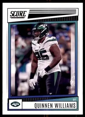 Quinnen Williams football card from 2022 Score New York Jets #297 collectible item