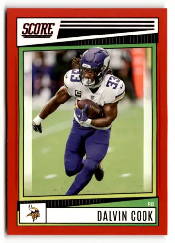 Dalvin Cook 2022 Score Red #107 football card with original gloss, Vikings collectible