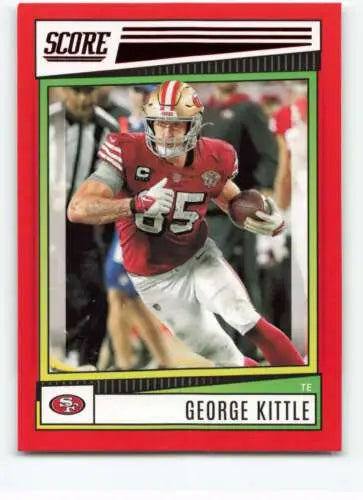 2022 Score Red #165 George Kittle NM-MT football card featuring original gloss design