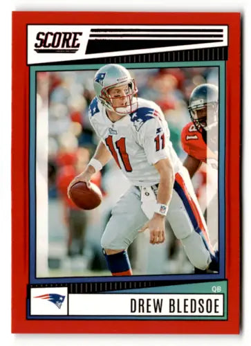 Drew Bledsoe 2022 Score Red football card with original gloss from Patriots ID:50508