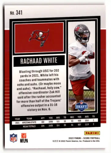 Rachaad White 2022 Score Red NM RC Rookie football card featuring original gloss