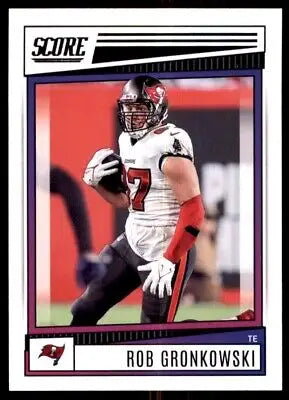 Rob Gronkowski football card from 2022 Score Tampa Bay Buccaneers centered display