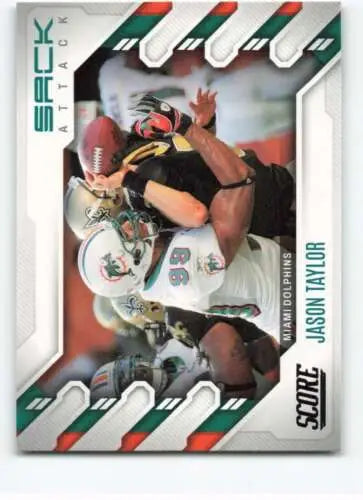 2022 Score Sack Attack #14 Jason Taylor NM-MT Dolphins original gloss football card