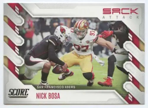 Nick Bosa 2022 Score Sack Attack football card in original gloss condition for 49ers