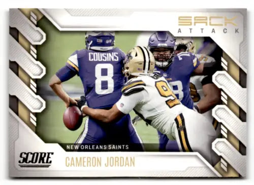 2022 Score Sack Attack #5 Cameron Jordan NM trading card featuring original gloss finish