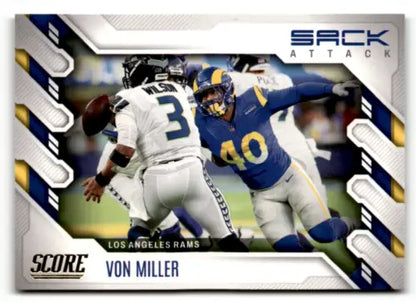 2022 Score Sack Attack Gold #8 Von Miller NM-MT LA Rams original gloss football card