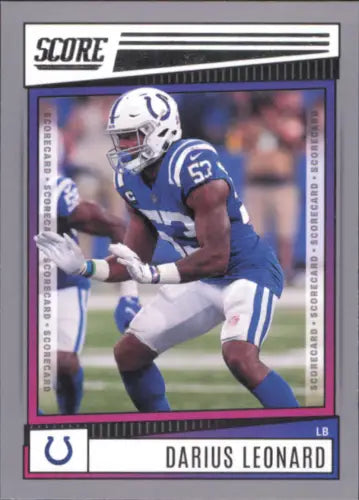 Darius Leonard football card from 2022 Score Scorecard, Indianapolis Colts NFL collectible