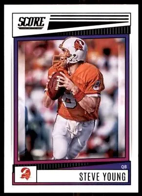 Steve Young Tampa Bay Buccaneers football card 2022 Score #72 displayed center