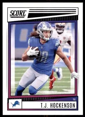 T.J. Hockenson 2022 Score football card featuring Detroit Lions #85 design