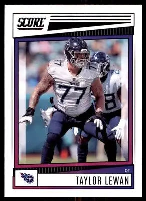 Taylor Lewan football card 2022 Score Tennessee Titans #29 displayed center