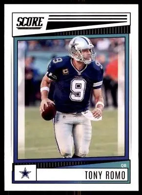 Tony Romo Dallas Cowboys #229 football card from 2022 Score, text-align center display