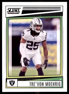 Tre’von Moehrig football card featuring Las Vegas Raiders 2022 Score #130 design