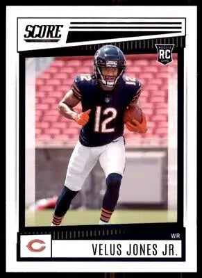 Velus Jones Jr. rookie card 2022 Score Chicago Bears #395 text-align center line-height normal