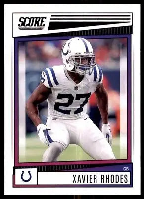 Xavier Rhodes football card from 2022 Score Indianapolis Colts displayed center