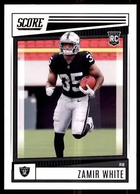 Zamir White Rookie Card 2022 Score Las Vegas Raiders #336 displayed center-aligned