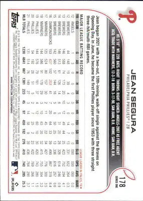 2022 Topps #178 Jean Segura Philadelphia Phillies Baseball Card NM-MT collectible item