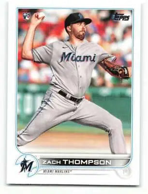 Baseball card of Zach Thompson, original gloss, NM-MT RC Marlins collectible