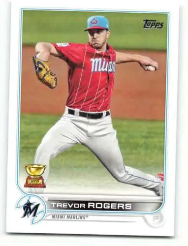 Trevor Rogers baseball card 2022 Topps #24 NM-MT Marlins original gloss collectible