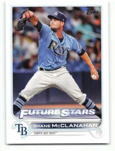 Shane McClanahan baseball card 2022 Topps #244 NM-MT original gloss Rays collection