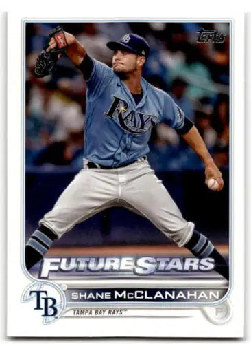 Shane McClanahan baseball card featuring original gloss from 2022 Topps #244 Rays