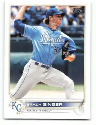 Brady Singer baseball card 2022 Topps #313 original gloss NM-MT Royals ID:41117