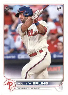 Matt Vierling baseball card from 2022 Topps #316 Philadelphia Phillies Rookie series