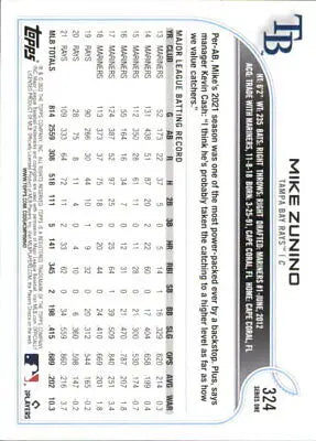 2022 Topps #324 Mike Zunino Tampa Bay Rays MLB Baseball Card in NM-MT condition