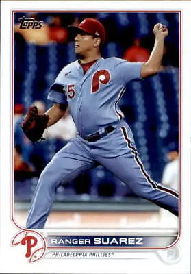 Baseball card of Ranger Suarez from the Philadelphia Phillies 2022 Topps set