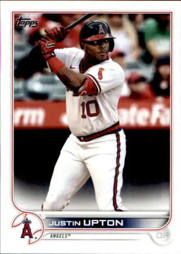 Justin Upton baseball card 2022 Topps #444 NM-MT with original gloss, Angels star