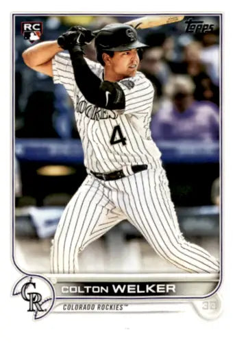 Colton Welker 2022 Topps #480 EX/NM RC Rookie baseball card original gloss Rockies