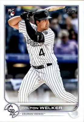 Colton Welker Rookie card from the 2022 Topps series featuring Colorado Rockies player