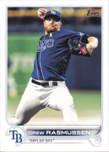 Baseball card of Drew Rasmussen from the Tampa Bay Rays 2022 Topps #482 set