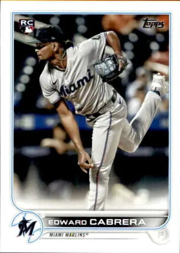 2022 Topps #566 Edward Cabrera NM-MT RC Rookie Marlins original gloss card