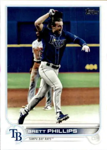 Brett Phillips 2022 Topps #569 baseball card with original gloss, Tampa Bay Rays