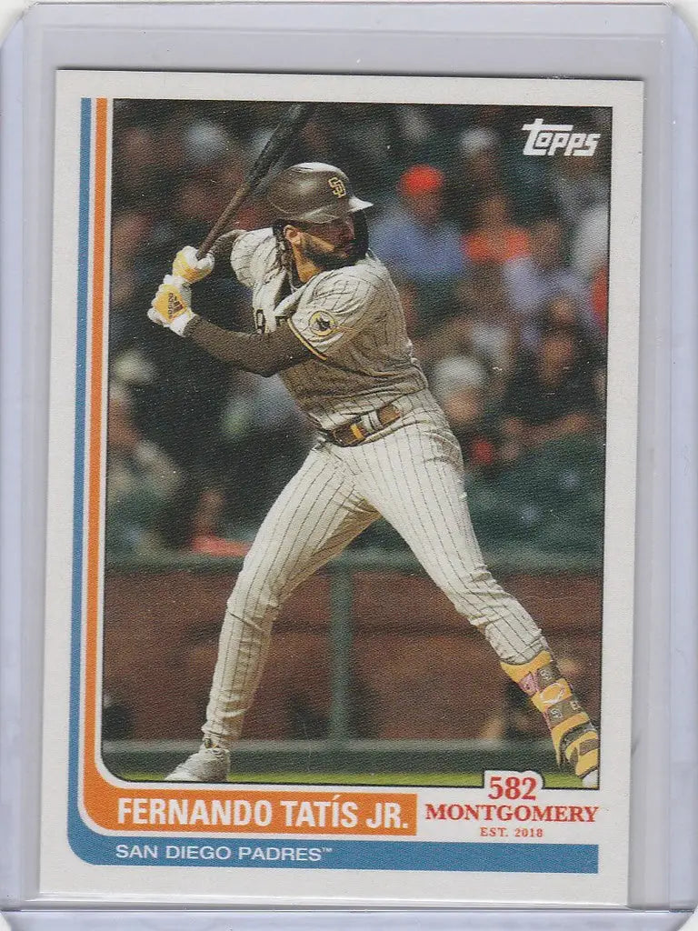 Baseball card of Fernando Tatis Padres from Montgomery Club Set showcasing player in pinstripes