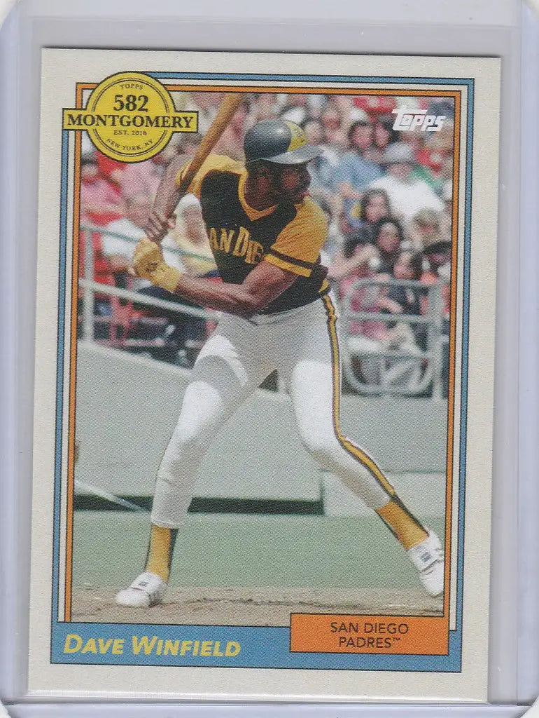 Baseball card of Dave Winfield San Diego Padres in batting stance from 2022 Topps set