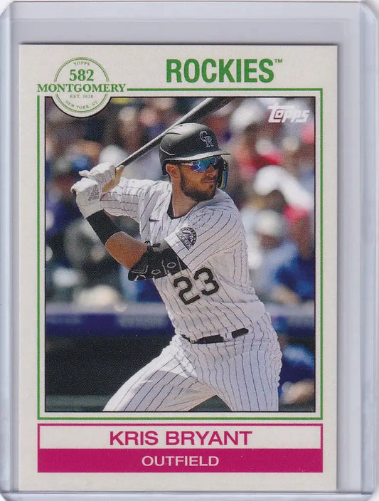 Kris Bryant Colorado Rockies player batting on 2022 Topps Montgomery Set card