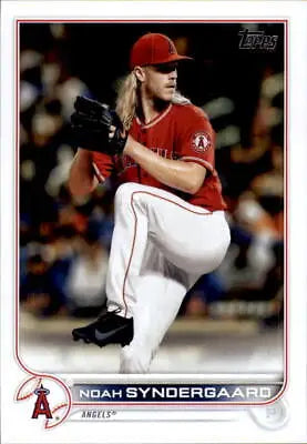 Noah Syndergaard 2022 Topps baseball card featuring Los Angeles Angels pitcher