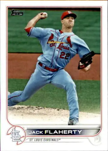 Jack Flaherty 2022 Topps #588 baseball card with original gloss from Cardinals