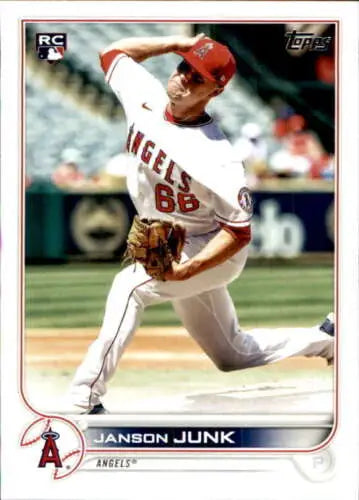 Janson Junk 2022 Topps #594 Rookie Baseball Card with original gloss and Angels design