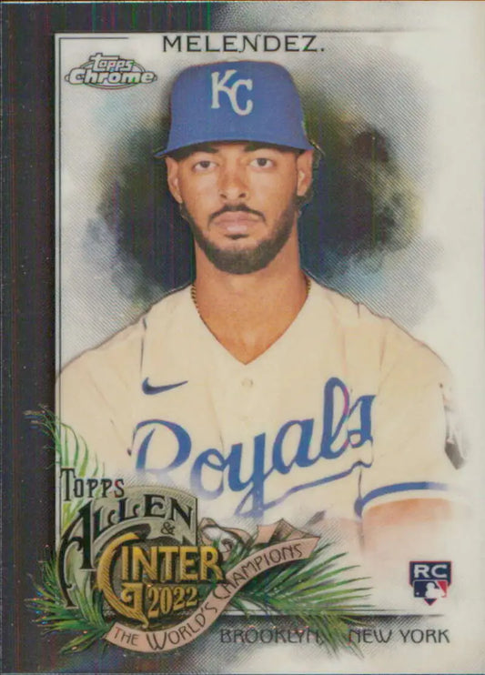 Kansas City Royals player MJ Melendez on 2022 Topps Allen and Ginter Chrome rookie card