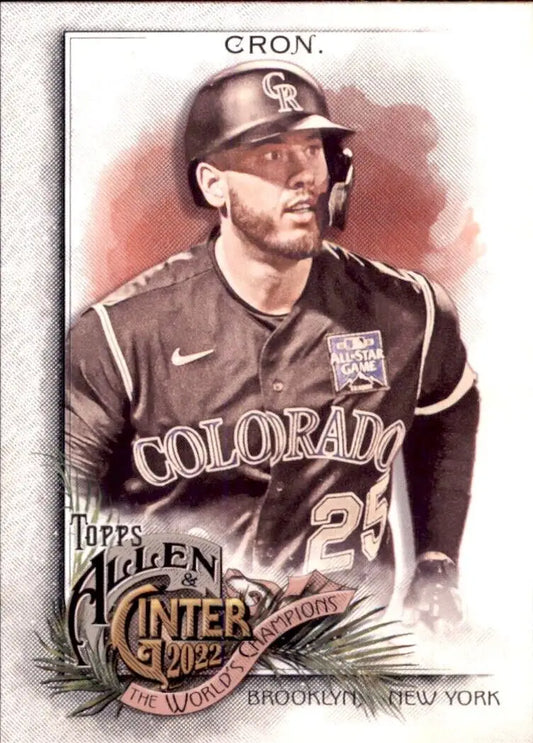 C.J. Cron Colorado Rockies baseball card from 2022 Topps Allen & Ginter CJ Cron collection