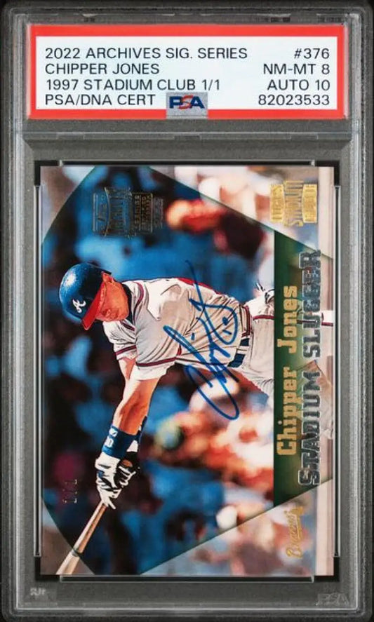 PSA-graded 2022 Topps Archives Signature Chipper Jones Atlanta Braves baseball card