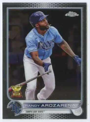 2022 Topps Chrome Randy Arozarena baseball card with original gloss, NM-MT Rays