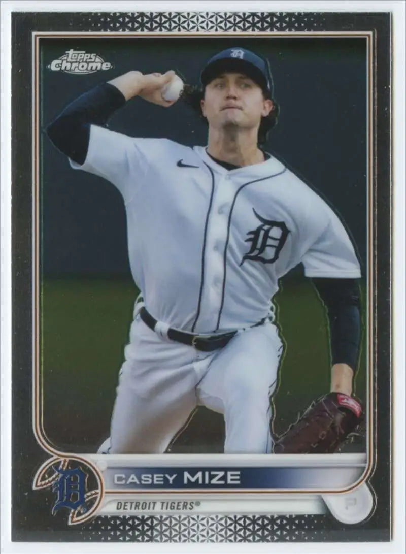 Baseball card of Casey Mize, Detroit Tigers pitcher, in white home uniform delivery