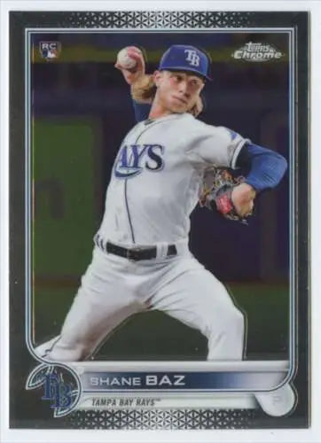 Shane Baz baseball card from 2022 Topps Chrome featuring original gloss NM-MT RC