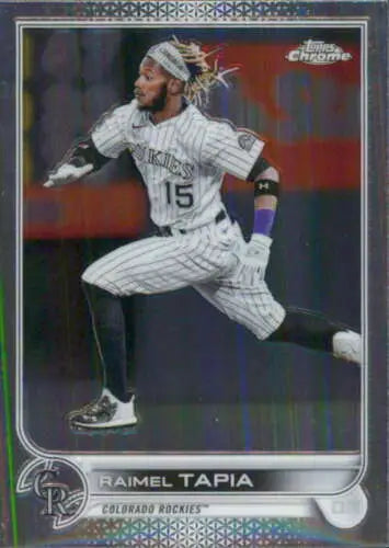 Raimel Tapia 2022 Topps Chrome #69 baseball card with original gloss, Rockies ID 51612