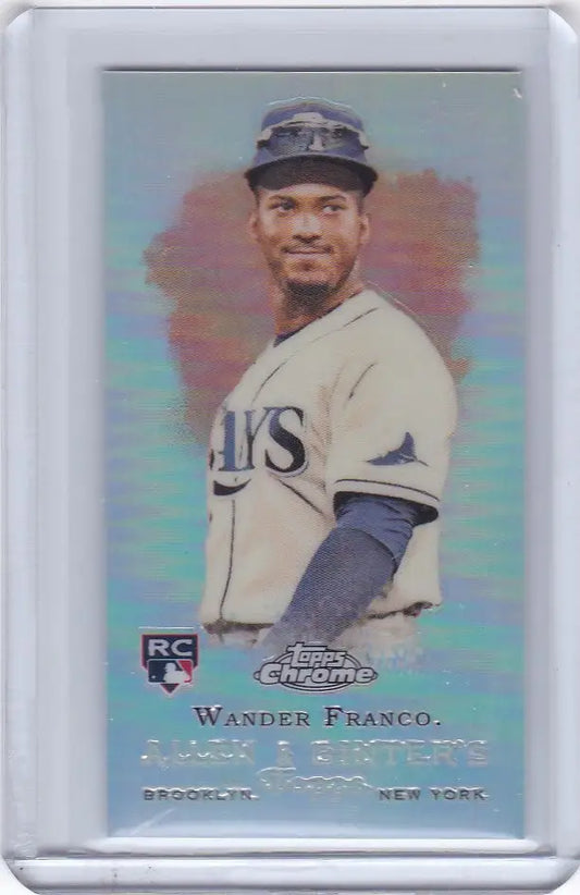 Baseball card of Wander Franco Mini RC Tampa Bay Rays from 2022 Topps Chrome Allen