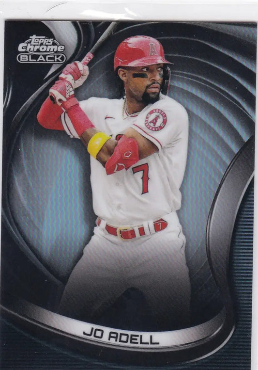 Baseball trading card of Jo Adell in 2022 Topps Chrome Black for Los Angeles Angels