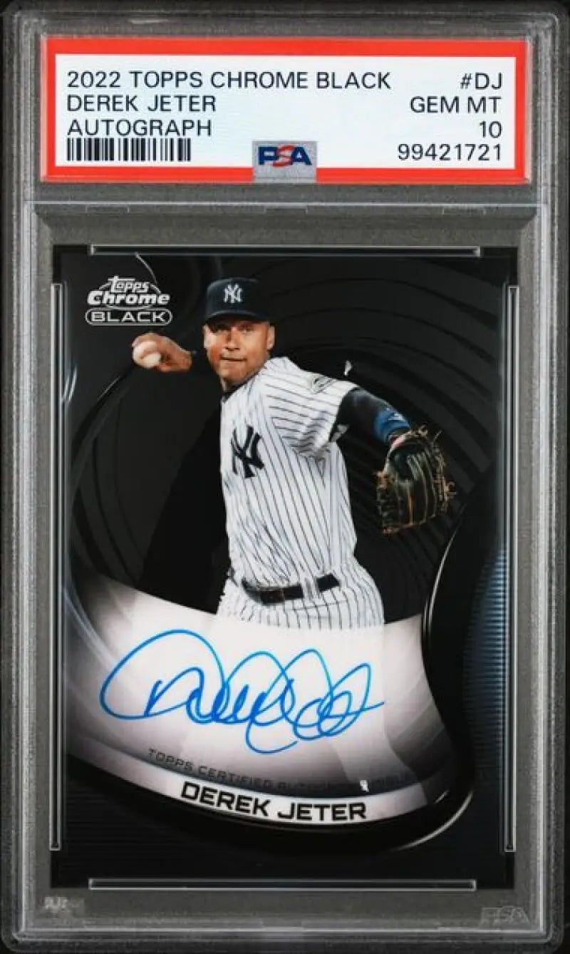 PSA 10 Gem Mint 2022 Topps Chrome Black Derek Jeter Yankees Baseball Card